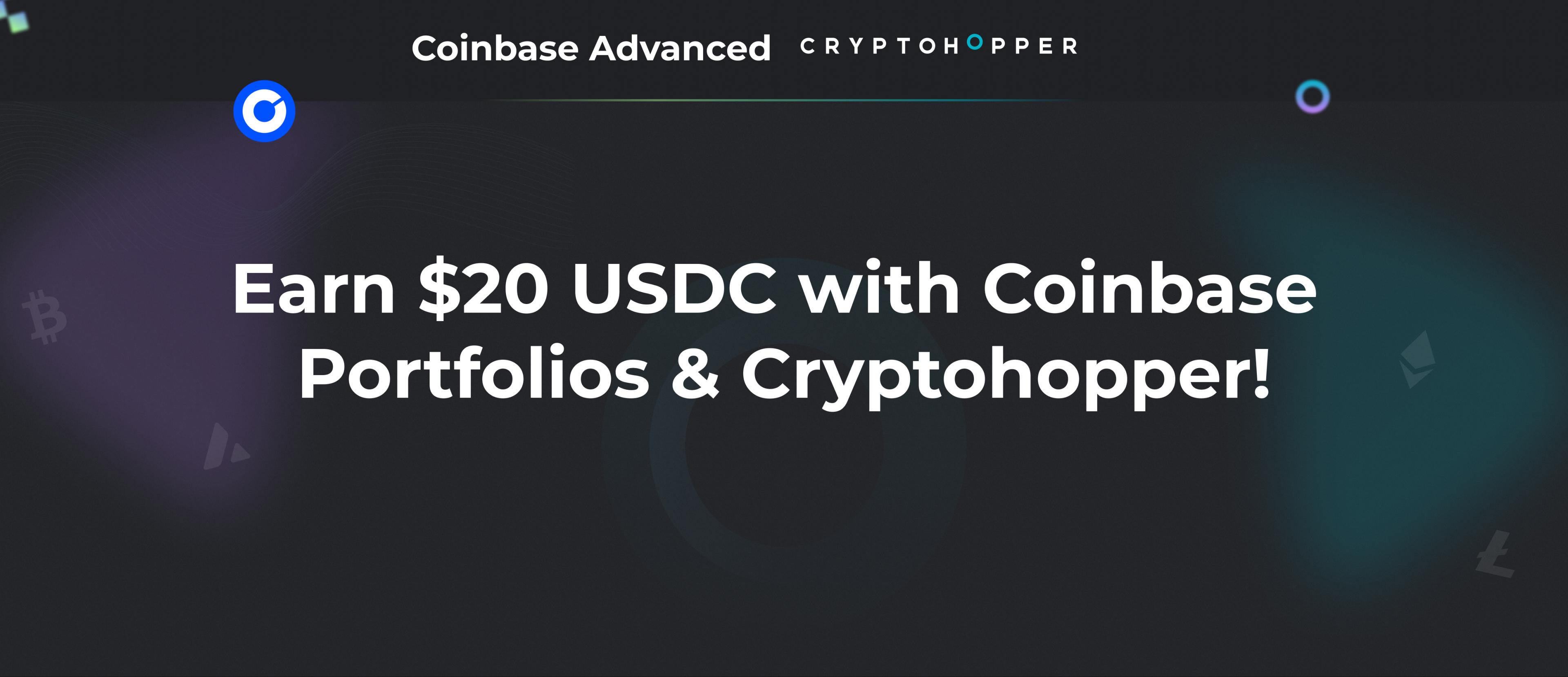 Earn 20 USDC by Using Coinbase Portfolios on Cryptohopper