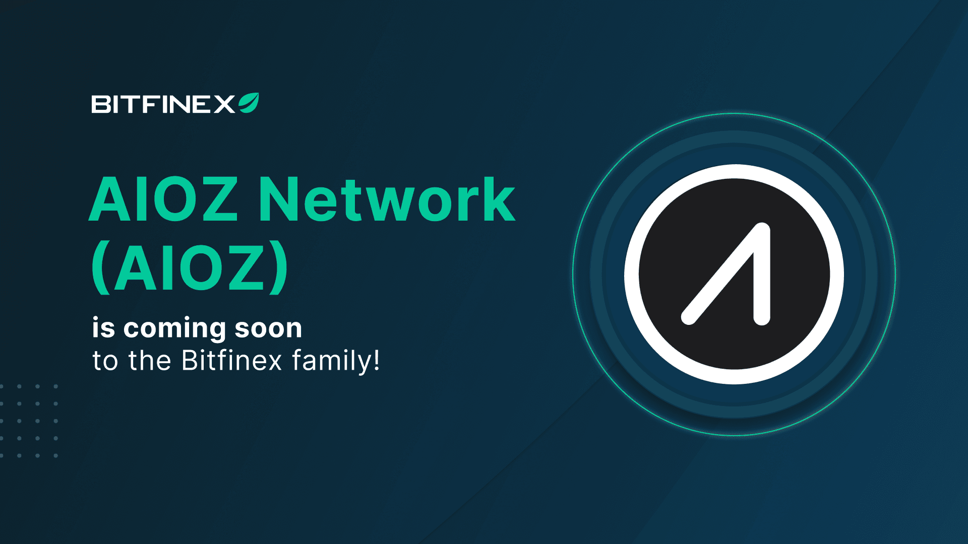 Bitfinex to List AIOZ, Native Token of AIOZ Network