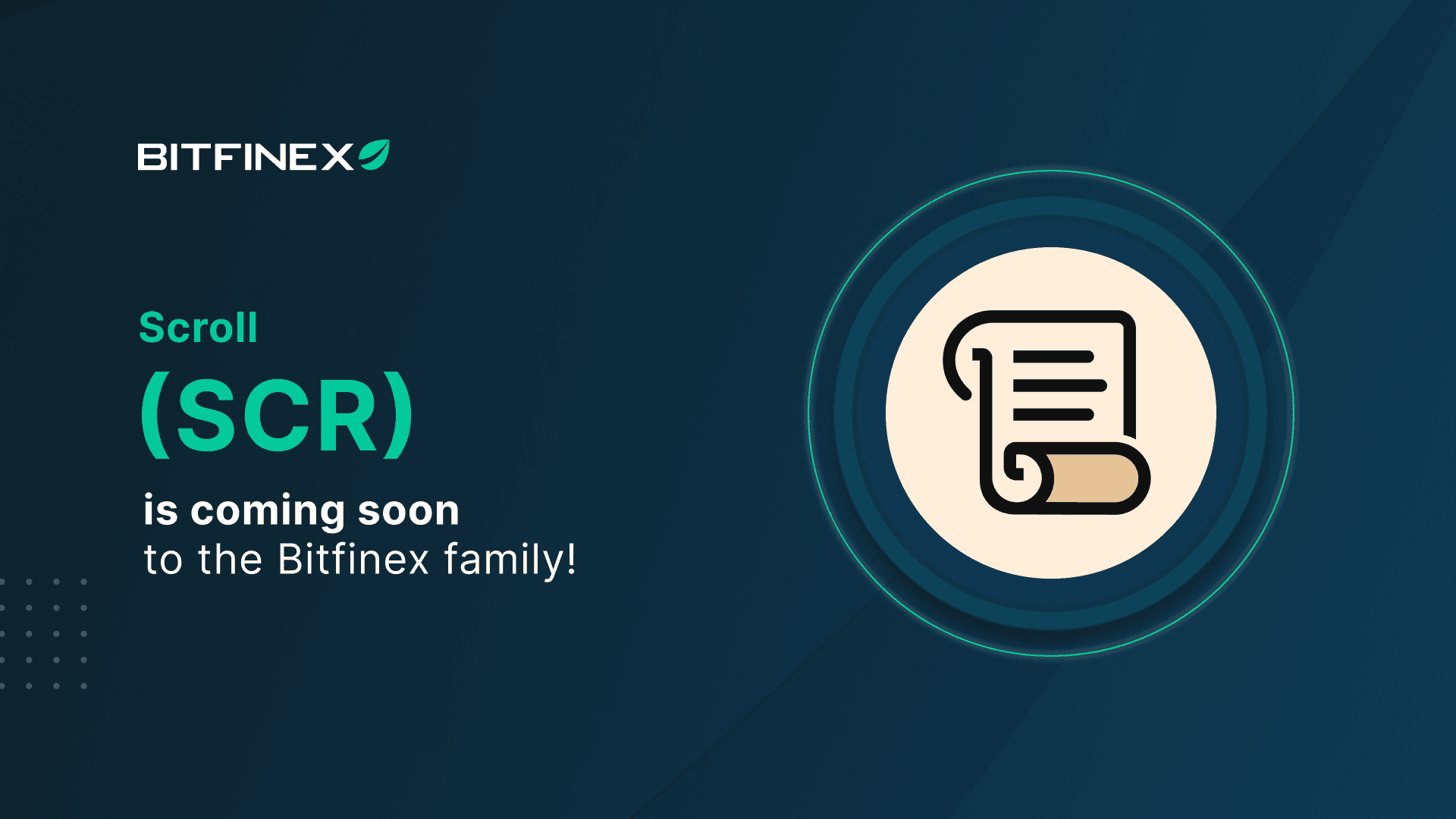 Bitfinex Among First Exchanges to List SCR, Native Token of Scroll
