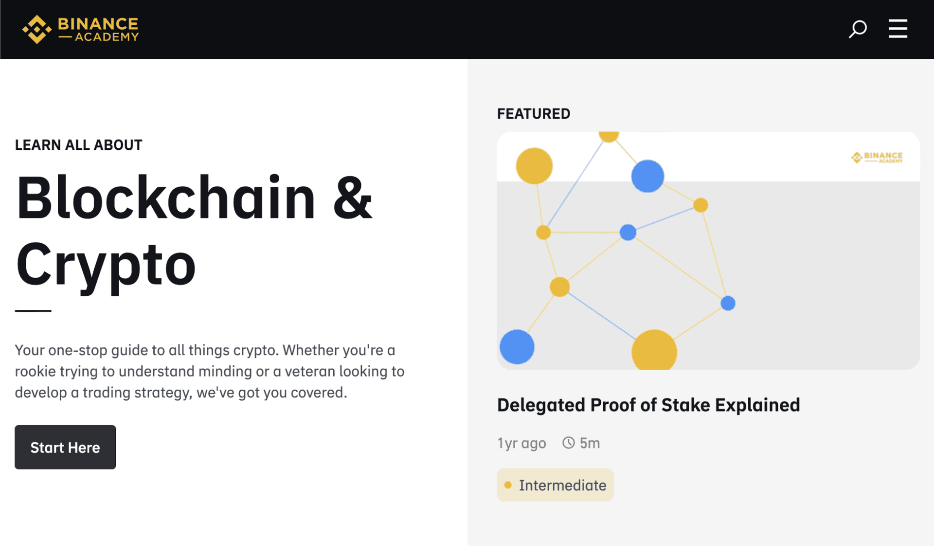 Start Here: Binance Academy, Your Way