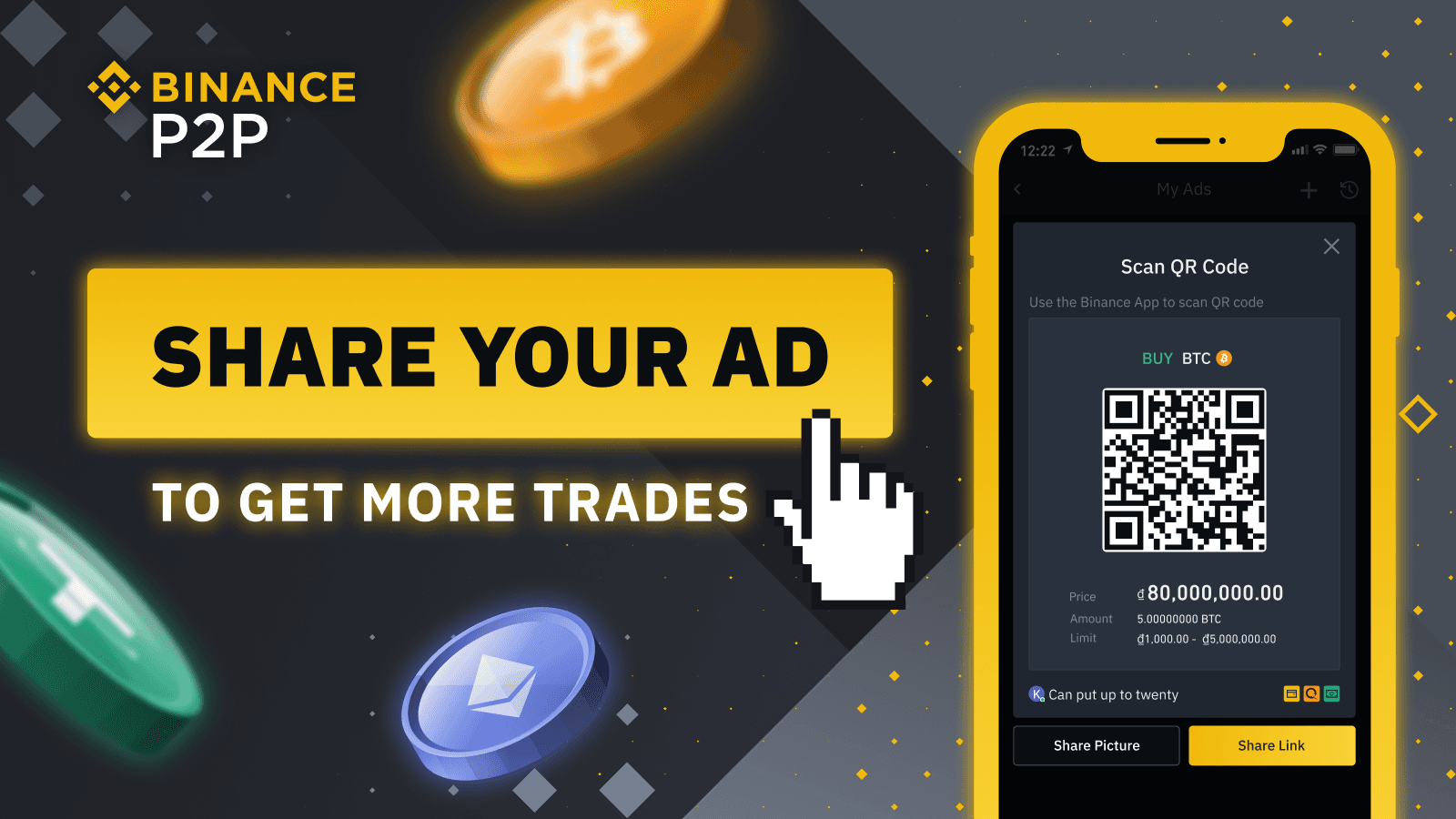 Share Your Ads and Get More Trades on the Binance P2P Platform