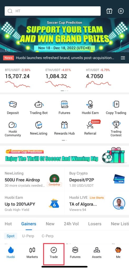 How to Trade Spot on Huobi