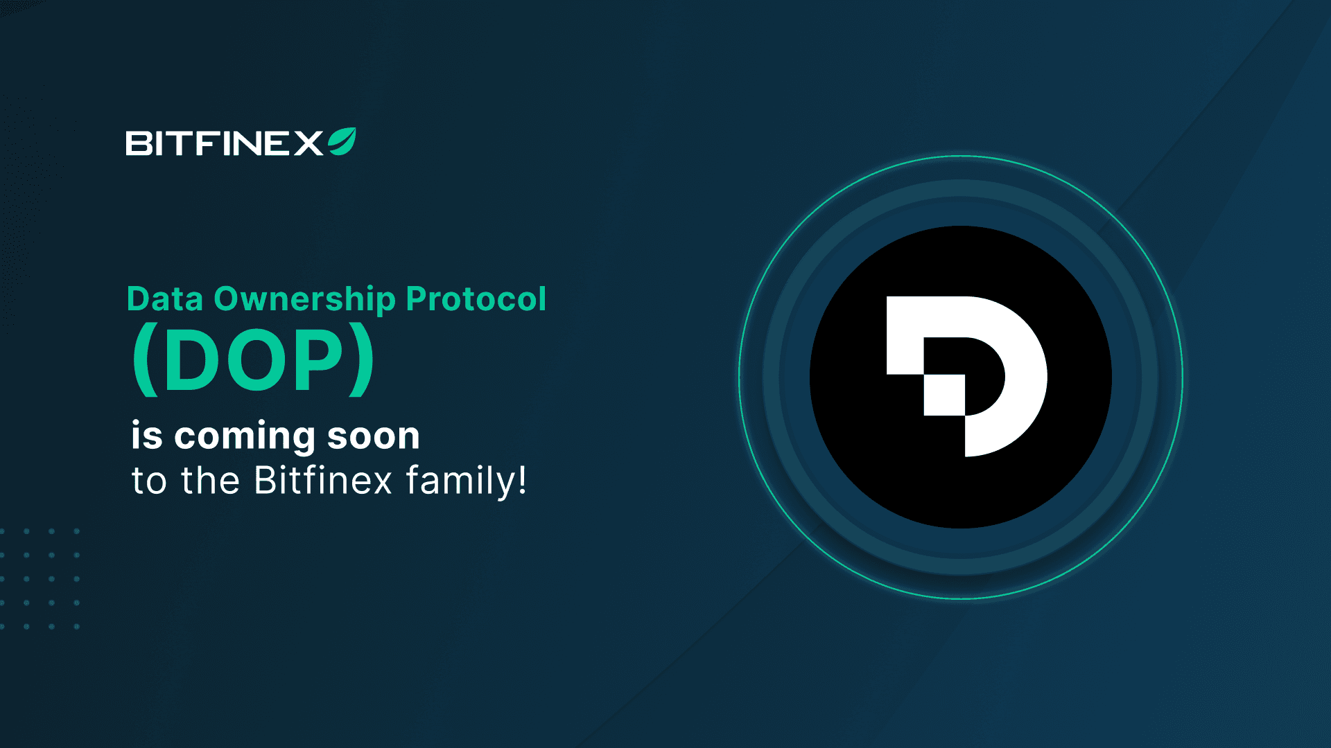 Bitfinex Among First to List DOP, Native Token of Data Ownership Protocol