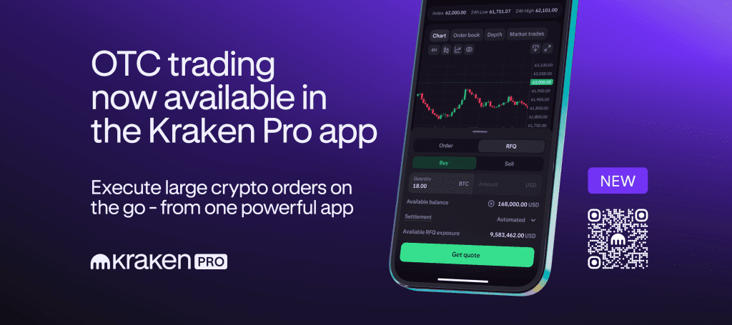 Trade OTC on the go with the Kraken Pro app