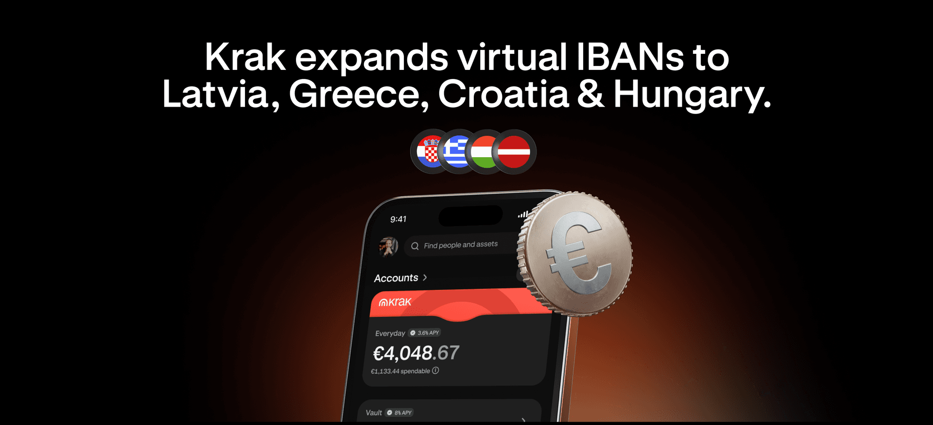 Krak launches virtual IBANs in Latvia, Greece, Croatia, Hungary with 1% Salary Match