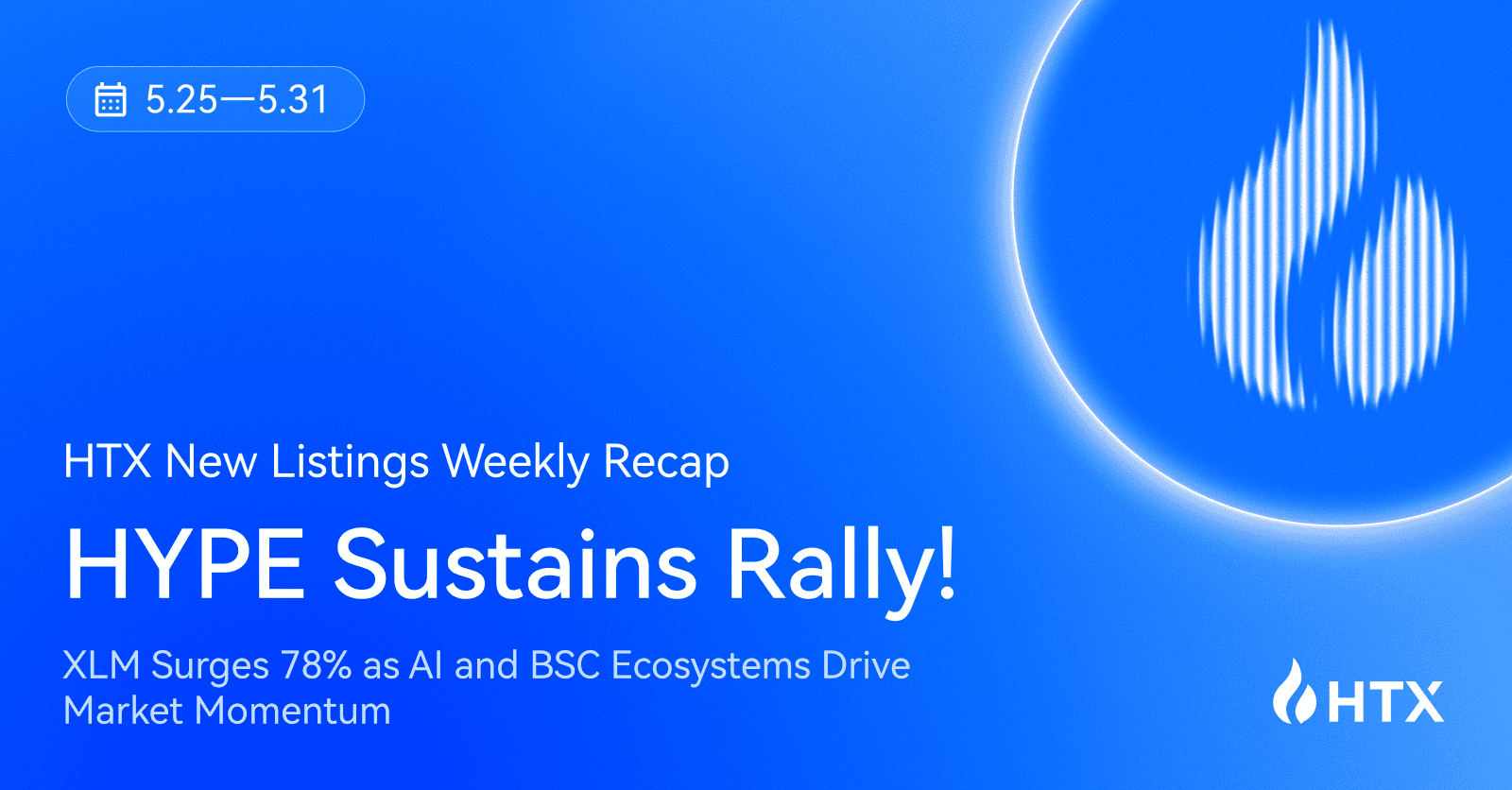 HYPE Sustains Its Rally! HTX Weekly Recap (May 25–31): XLM Surges 78% as AI and BSC Ecosystems Drive Market Momentum