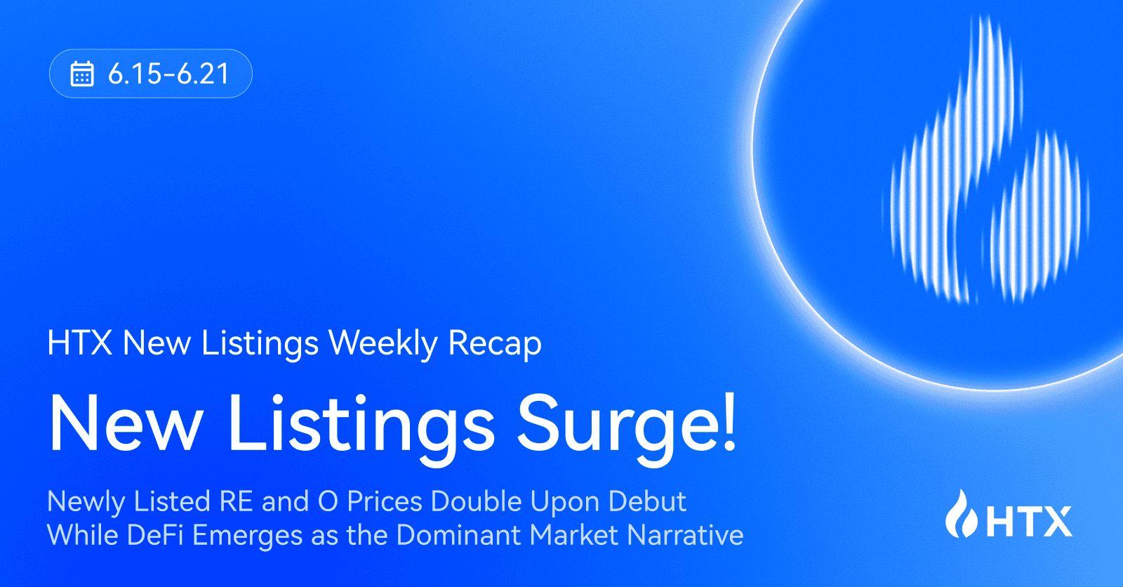 New Listings Surge! HTX Weekly Recap (June 15–21): Newly Listed RE and O Prices Double Upon Debut While DeFi Emerges as the Dominant Market Narrative