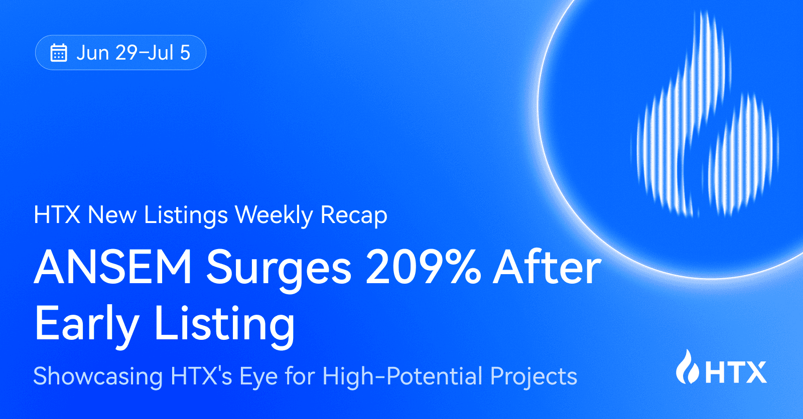HTX Hot Listings Weekly Recap (Jun 29–Jul 5): ANSEM Surges 209% After Early Listing, Showcasing HTX’s Eye for High-Potential Projects