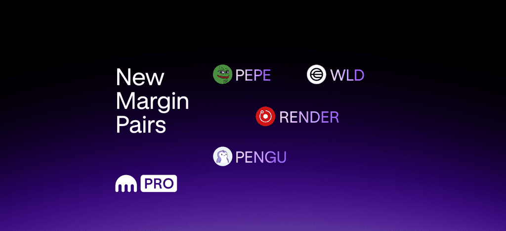 New USD pairs available for spot margin trading: PEPE, WLD, RENDER, PENGU!