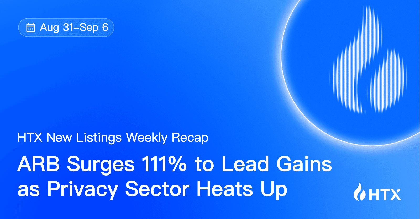 HTX Hot Listings Weekly Recap (Aug 31- Sept 6): ARB Surges 111% to Lead Gains as Privacy Sector Heats Up