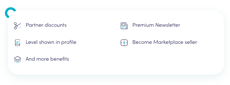crypto plus cryptohopper Partner discounts crypto plus cryptohopper Premium Newsletter crypto plus cryptohopper Level shown in profile crypto plus cryptohopper Become Marketplace seller crypto plus cryptohopper And more benefits